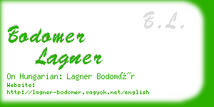bodomer lagner business card